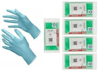 RĘKAWICE NITRYLOWE BEZPUDROWE NIEBIESKIE / CZARNE 100szt ROZMIAR L + 5x MASECZKA WIELOKROTNEGO UŻYTKU