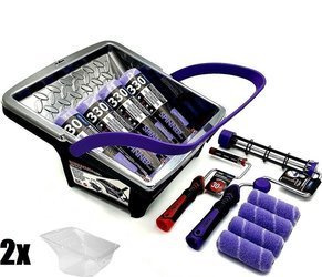 ZESTAW BLUE DOLPHIN WAŁEK SPINNER 25cm 13mm 4szt + WAŁEK SPINNER 10cm 9mm 2szt + UCHWYT ROTACYJNY 25cm + UCHWYT ROLLER 10cm + WIADRO BARRACUDA