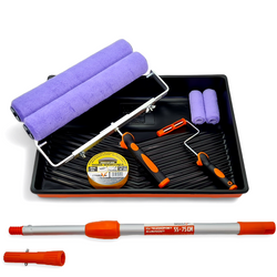 - ZESTAW SZEROKI MOTIVE WAŁEK PES 40cm 12mm 2szt / 10cm 2szt  + UCHWYT 2szt + KUWETA + WKŁAD 2szt + TAŚMA + KIJ 55cm