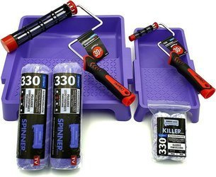 ZESTAW BLUE DOLPHIN WAŁEK SPINNER 25cm 13mm 2szt + WAŁEK KILLER 10cm 13mm 2szt + UCHWYT ROLLER 25cm + UCHWYT ROLLER 10cm + KUWETA DUŻA + KUWETA MAŁA