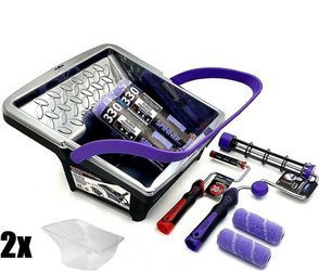 ZESTAW BLUE DOLPHIN WAŁEK SPINNER 25cm 9mm 2szt + WAŁEK SPINNER 10cm 9mm 2szt + UCHWYT ROTACYJNY 25cm + UCHWYT ROLLER 10cm + WIADRO BARRACUDA