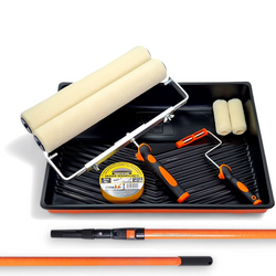 - ZESTAW SZEROKI MOTIVE WAŁEK MOHAIR 40cm 4mm 2szt / 10cm 2szt  + UCHWYT 2szt + KUWETA + WKŁAD 2szt + TAŚMA + KIJ 80cm