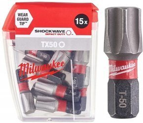 Bit udarowy MILWAUKEE SHOCKWAVE IMPACT DUTY TORX 25mm TX50 15szt