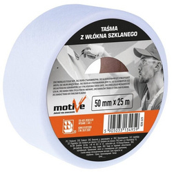 TAŚMA FLIZELINA Z WŁÓKNA SZKLANEGO DO ŁĄCZEŃ PŁYT GK 50 mm x 25 m MOTIVE